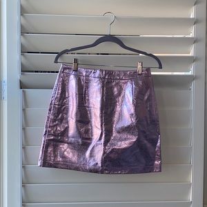 Pink Metallic Mini Skirt